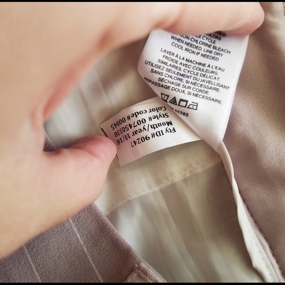 Express | Mauve Striped Columnist Career Pants 4 - Picture 6 of 7